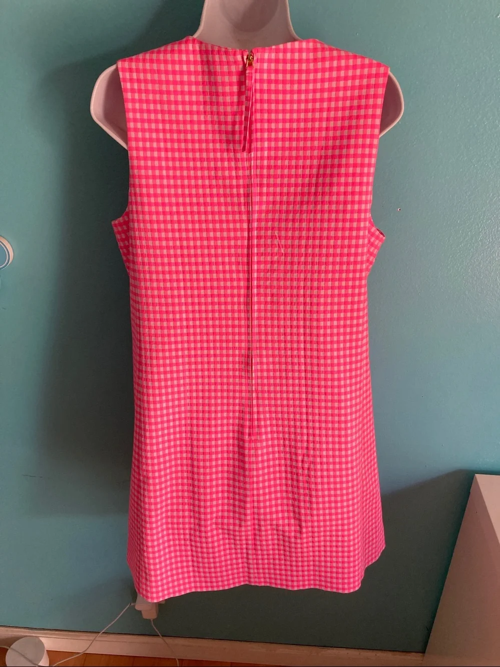 Lilly Pulitzer Edita Stretch Shift Size 8 Pink Check Summer Dress - Picture 13 of 16